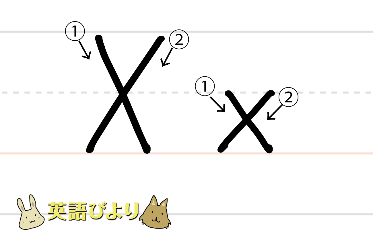 「 X（ x ）」の書き方