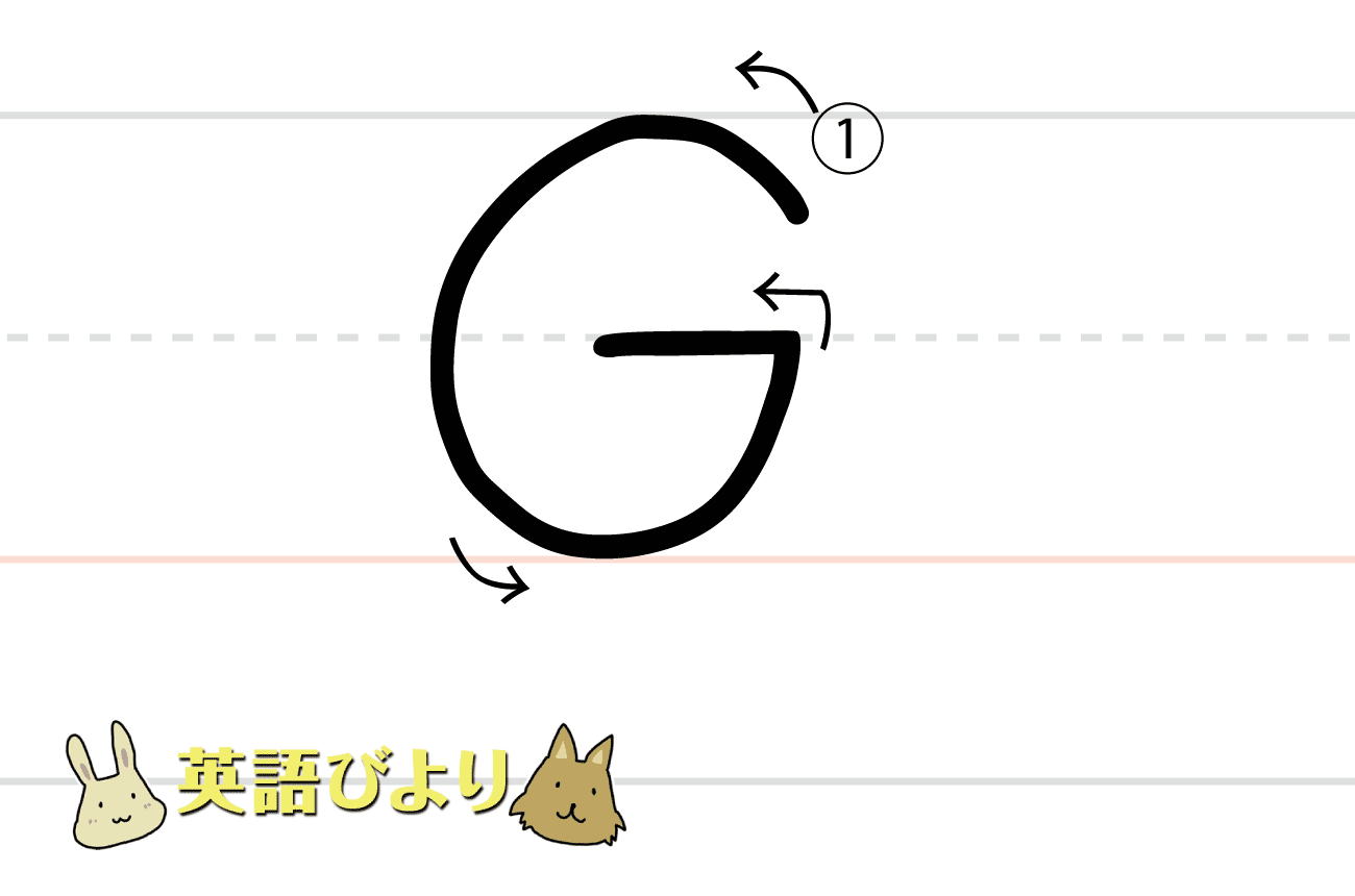 1画で書く「 G 」