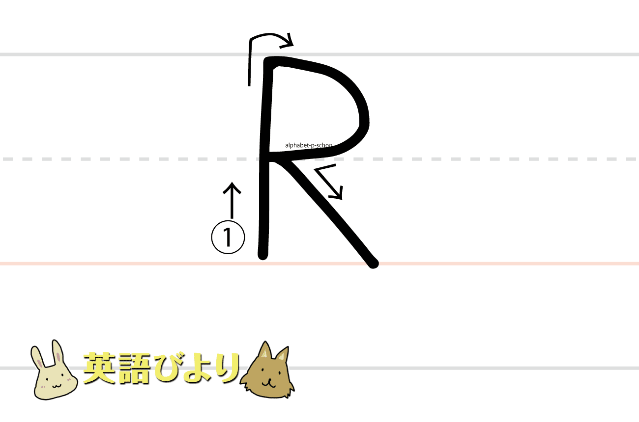 1画で書く「 R 」